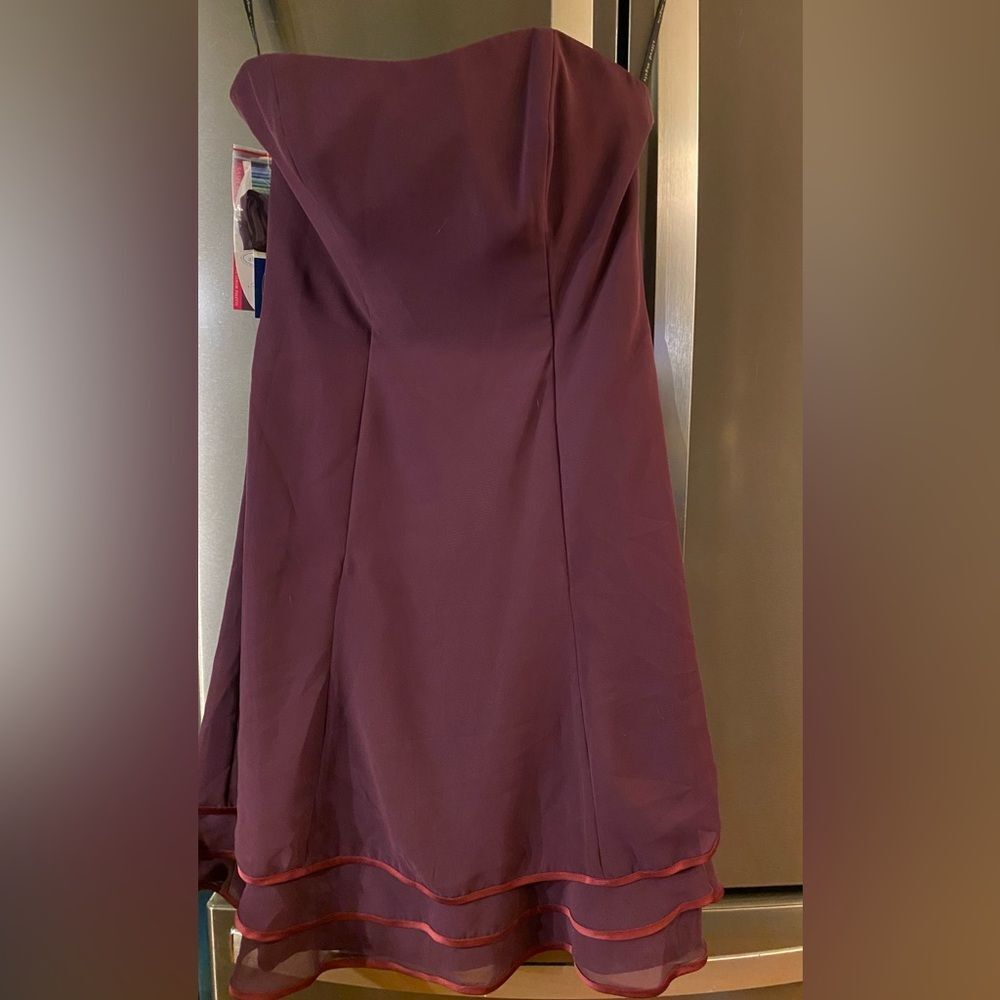 NEW Alfred Angelo Grape/Berry 7056 Sweetheart Chiffon A line Bridesmaid Dress 12